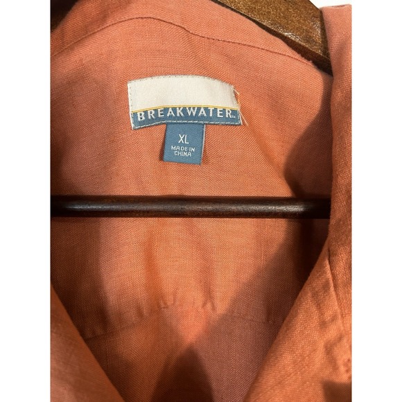 Breakwater Men's 100% Linen Button Down Shirt Size XL Beach Coastal Resort Boat - Picture 3 of 10